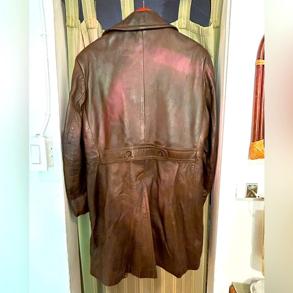 Brown men’s leather coat - genuine leather - Picture 5 of 11